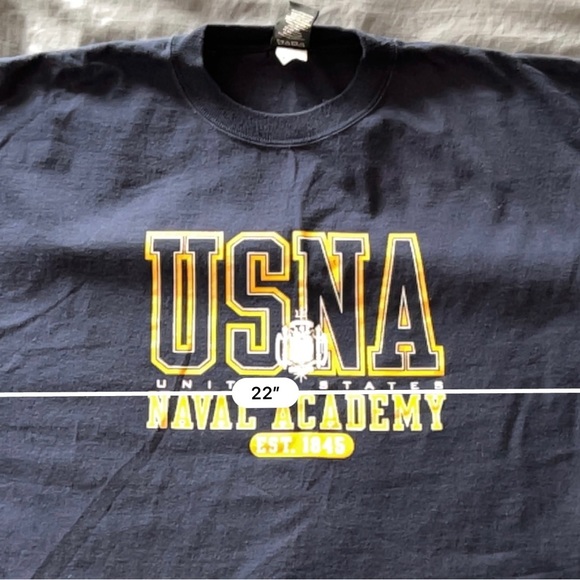 XL navy blue men’s USNA United States Naval Academy short sleeve tshirt - Picture 4 of 5